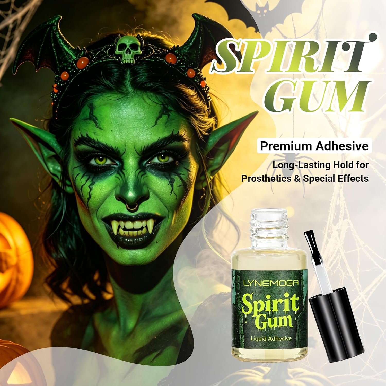Spirit Gum & Remover Combo Kit for Adult Men Women, Professional Cosmetic Glue for Face, Skin, Body, Stage Special Effect Prosthetic for Costumes Cosplay Party Theater Film
