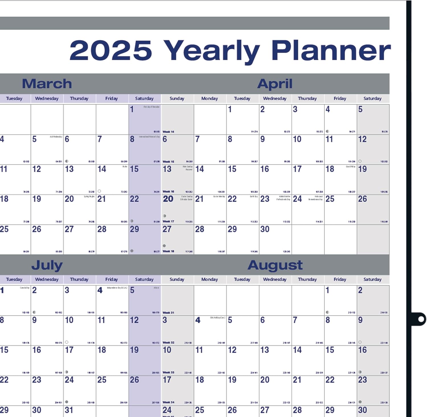 Blueline® 2025 Net Zero Carbon™ Yearly Reversible/Erasable Wall Calendar, 12 Months, January to December, Horizontal/Vertical, 24" x 36", Laminated (C177868-25)