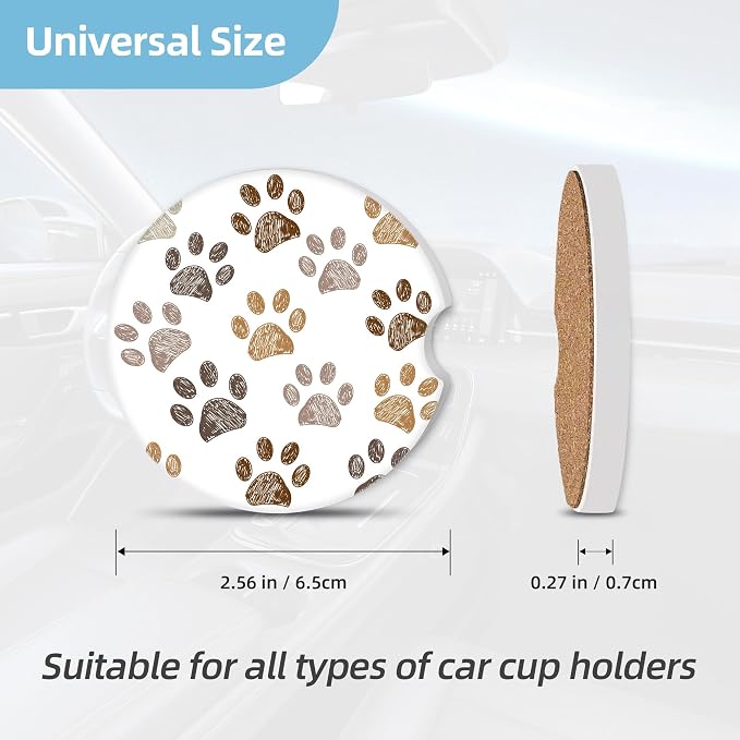2 posavasos de cerámica absorbente para auto, pack x2 miniatura 2