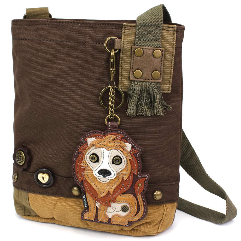 CHALA Patch Cross-Body Women Handbag, Canvas Messenger Bag Olive, Metal Charming Cross - Oliv, Medium — view 110
