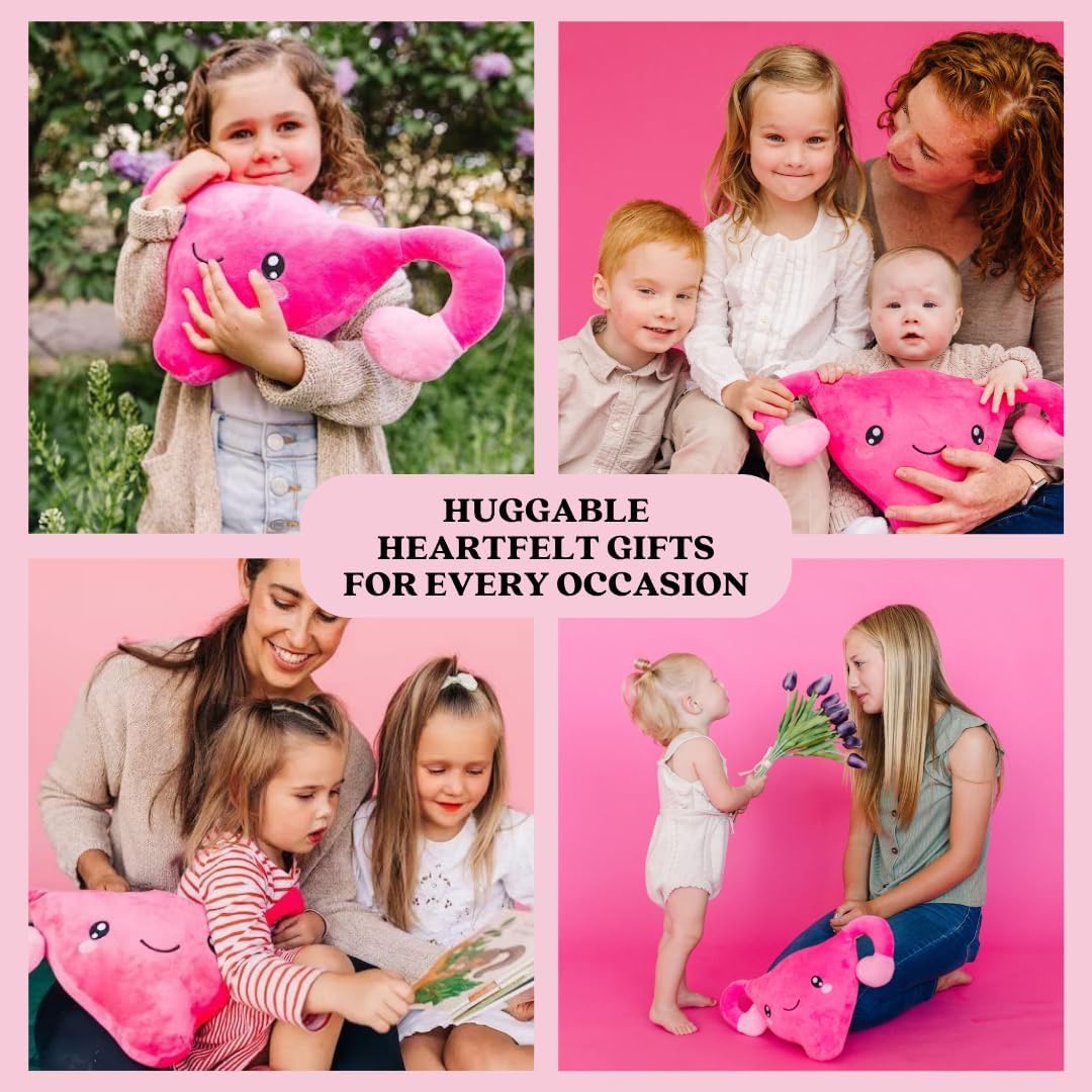 nerdbugs Uterus Plush – Funny Hysterectomy Gift, Endometriosis & Fertility Support Toy, Gynecology Gift for Women’s Health, Doctors, Nurses, Med Students, Teens & Adults - Image 3