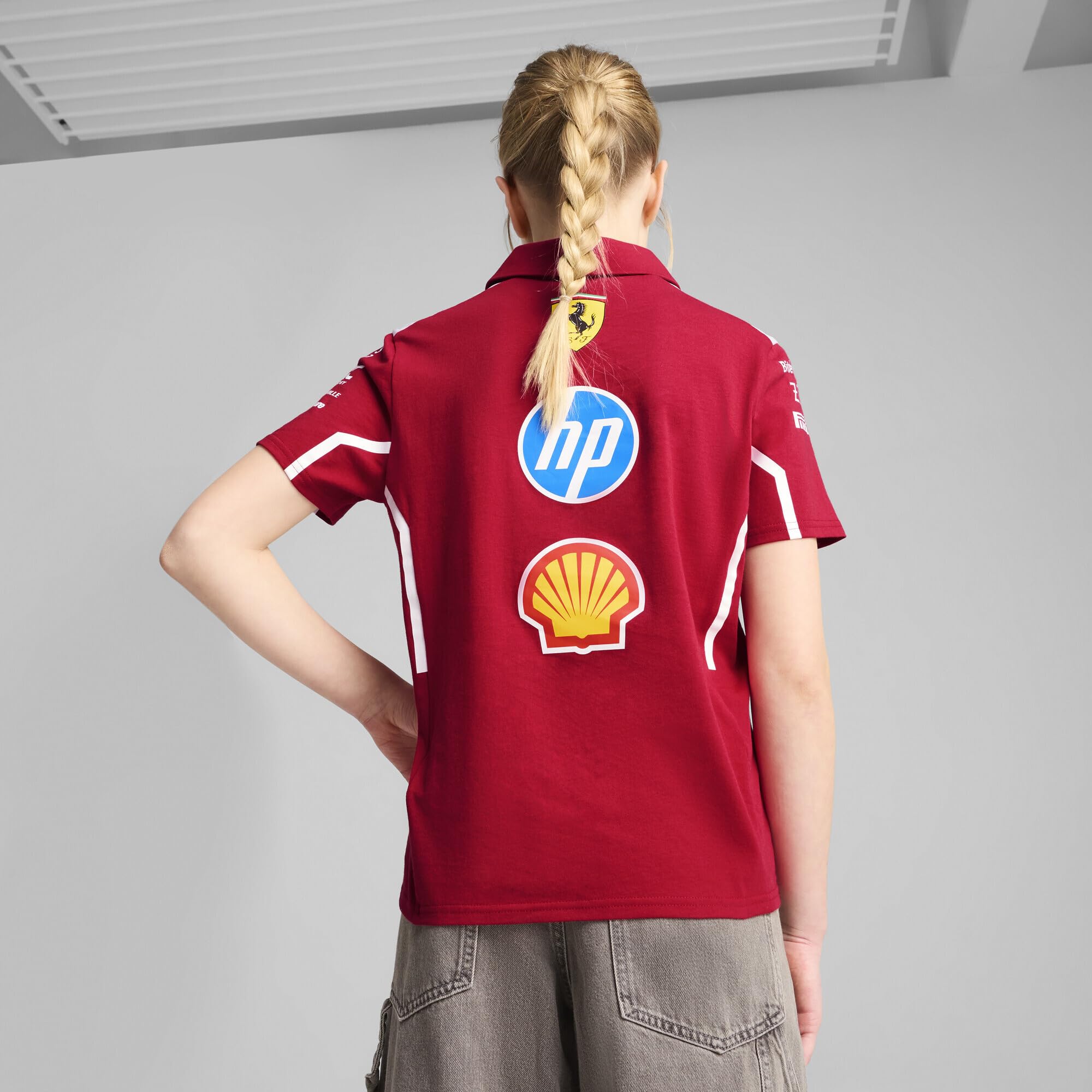 PUMA Scuderia Ferrari F1 Polo del Equipo 2025 para Niños - Rojo