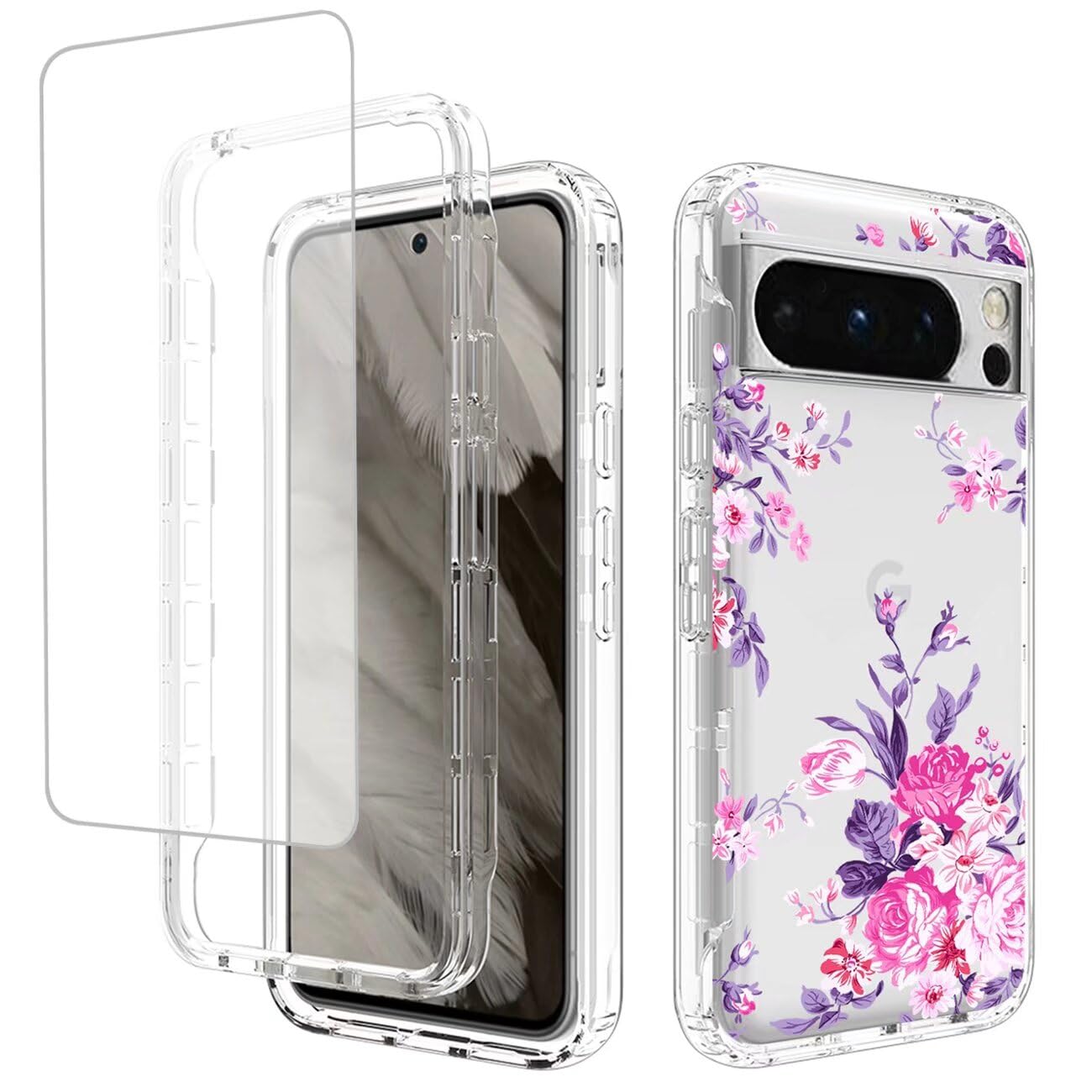 Coque de protection premium pour Pixel 8 Pro Fleur rose - 8