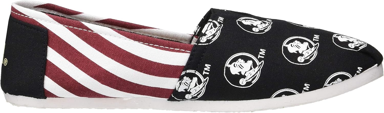 FOCO Florida State Seminoles NCAA Womens Stripe Canvas Shoes - L