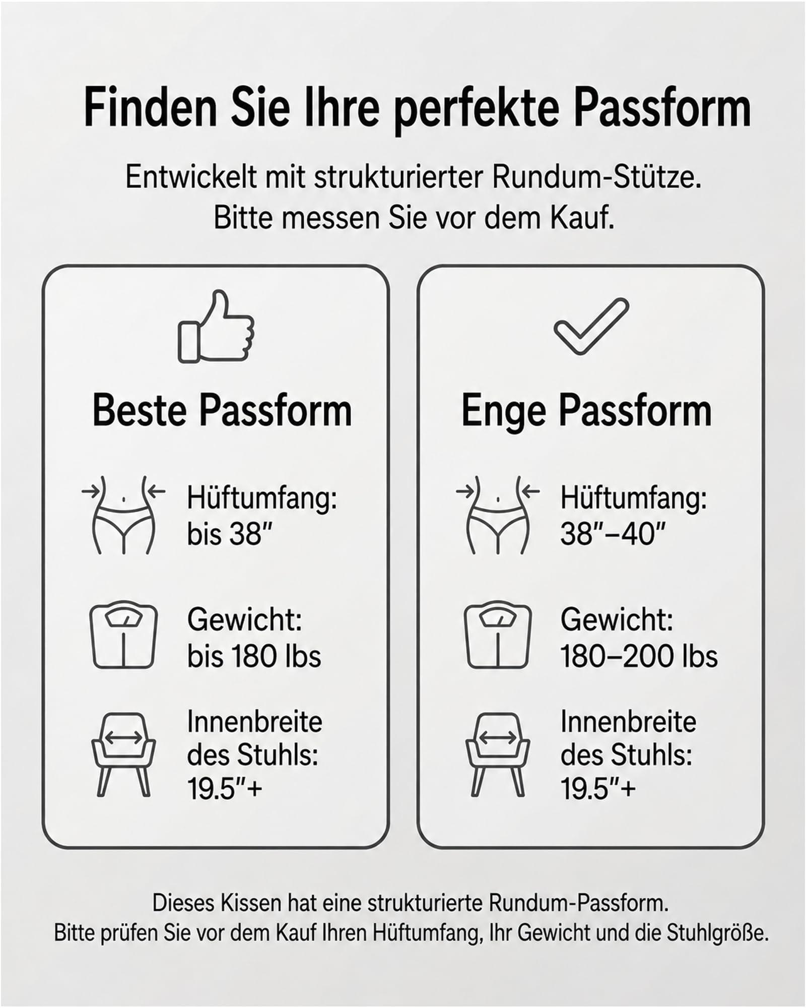 Ergonomisches Sitzkissen mit Rückenlehne für Stühle, Premium-Memory-Foam mit Rücken- & Beckenstütze, Haltungskissen für Homeoffice und langes Sitzen