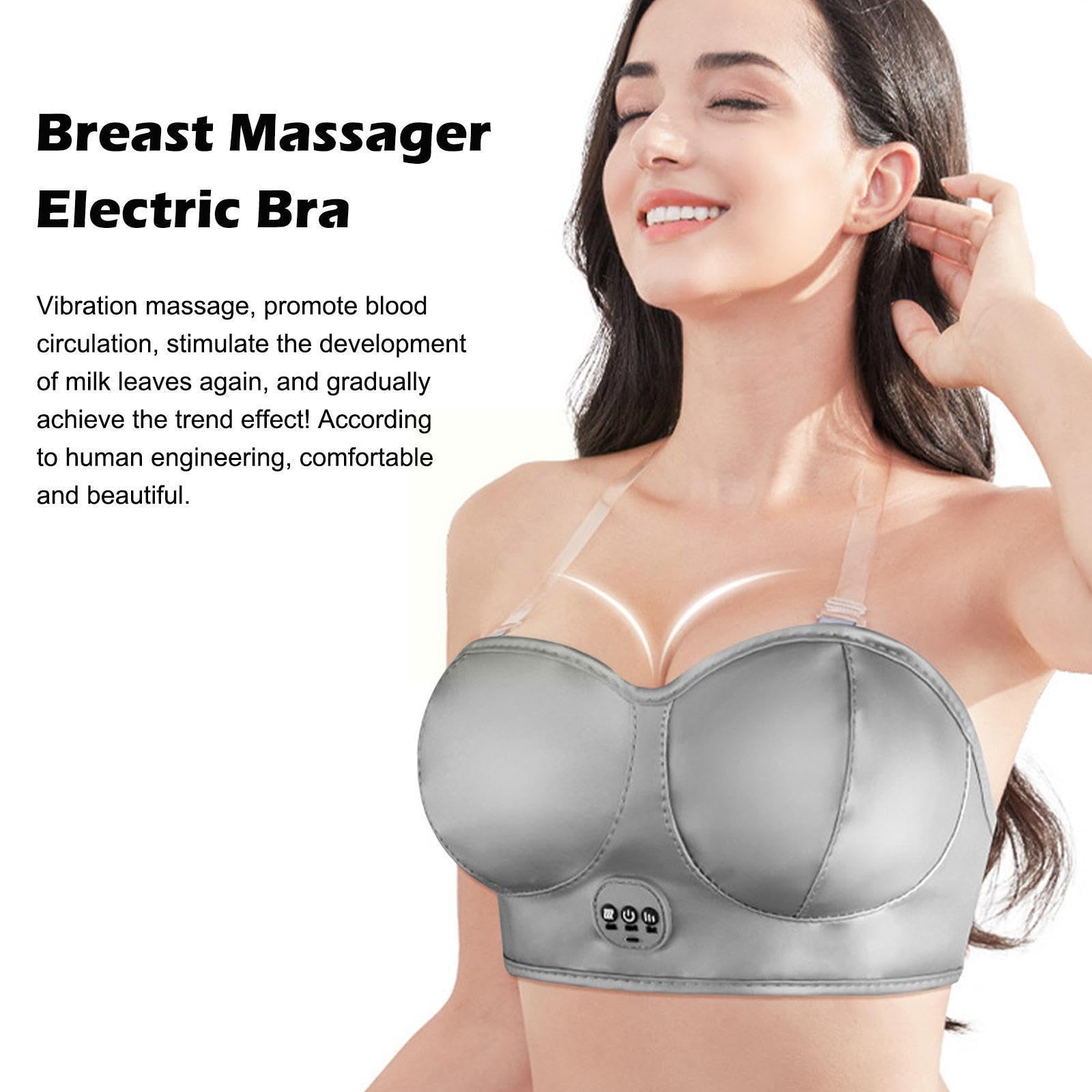Masajeador de pecho inteligente, dispositivo de embellecimiento de senos, ropa interior de masaje, masajeador eléctrico ajustable de 3 niveles, masajeador de senos inalámbrico, dispositivo de