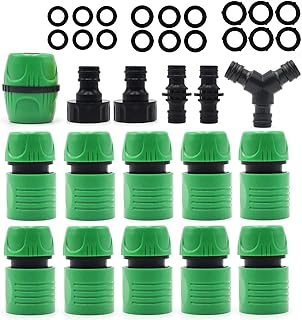 LANGYA Kit mangueira jardim 16 peças, conjunto acessórios conexão mangueira jardim, conexões rápidas com conector rápido mangueira, conector interno rosqueado, conector duplo plástico, acoplamento em Y