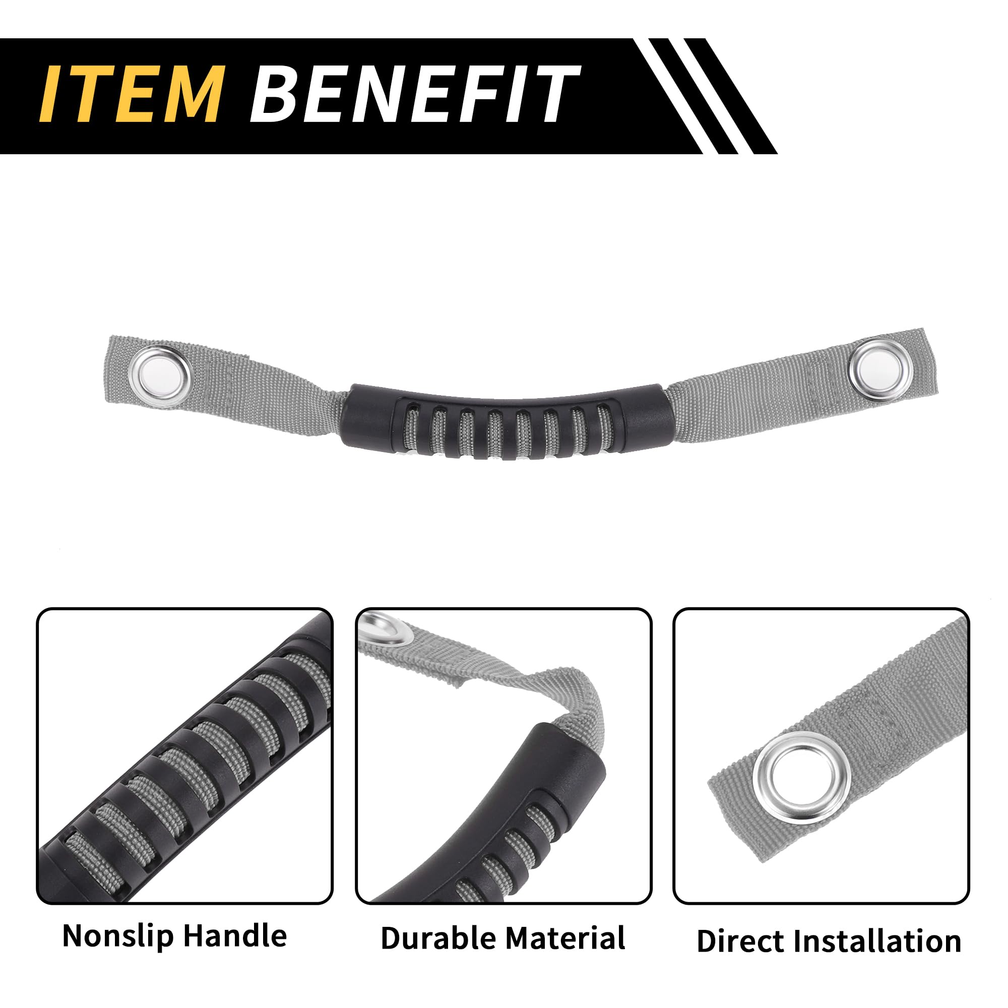 2Stk Überrollbügel Haltegriffe für Jeep Wrangler 07-17 für Ford Bronco 21-22 Pickup Haltegriffe Griffe Dach Seil Griff mit Loch Oxford Stoff ABS Grau