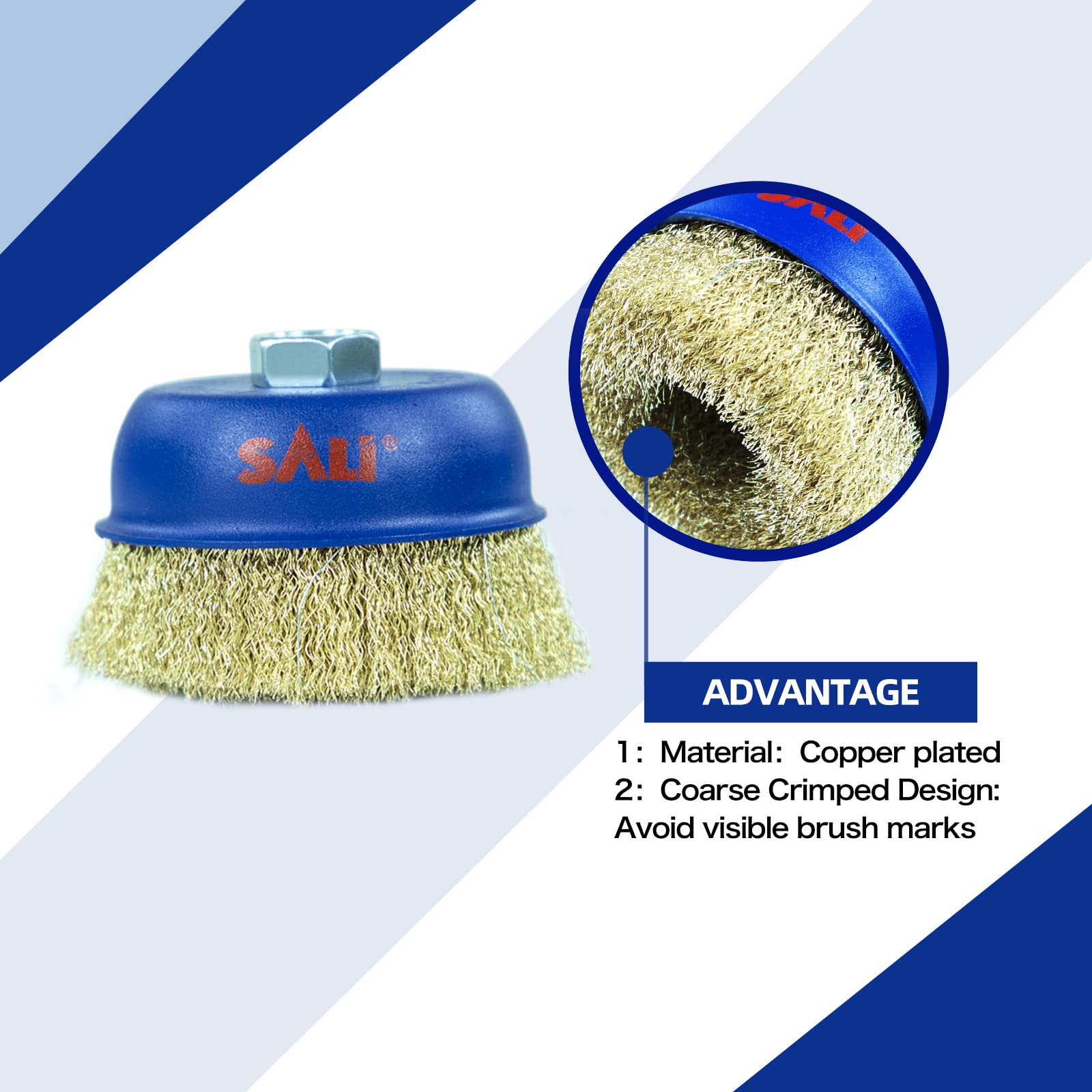 SALI Paquete de 24 cepillos de alambre para tazas, cepillo grueso de 3 pulgadas para amoladoras, con eje de 5/8-11 pulgadas para limpieza pesada, óxido, pelado y abrasivo, para amoladora angular