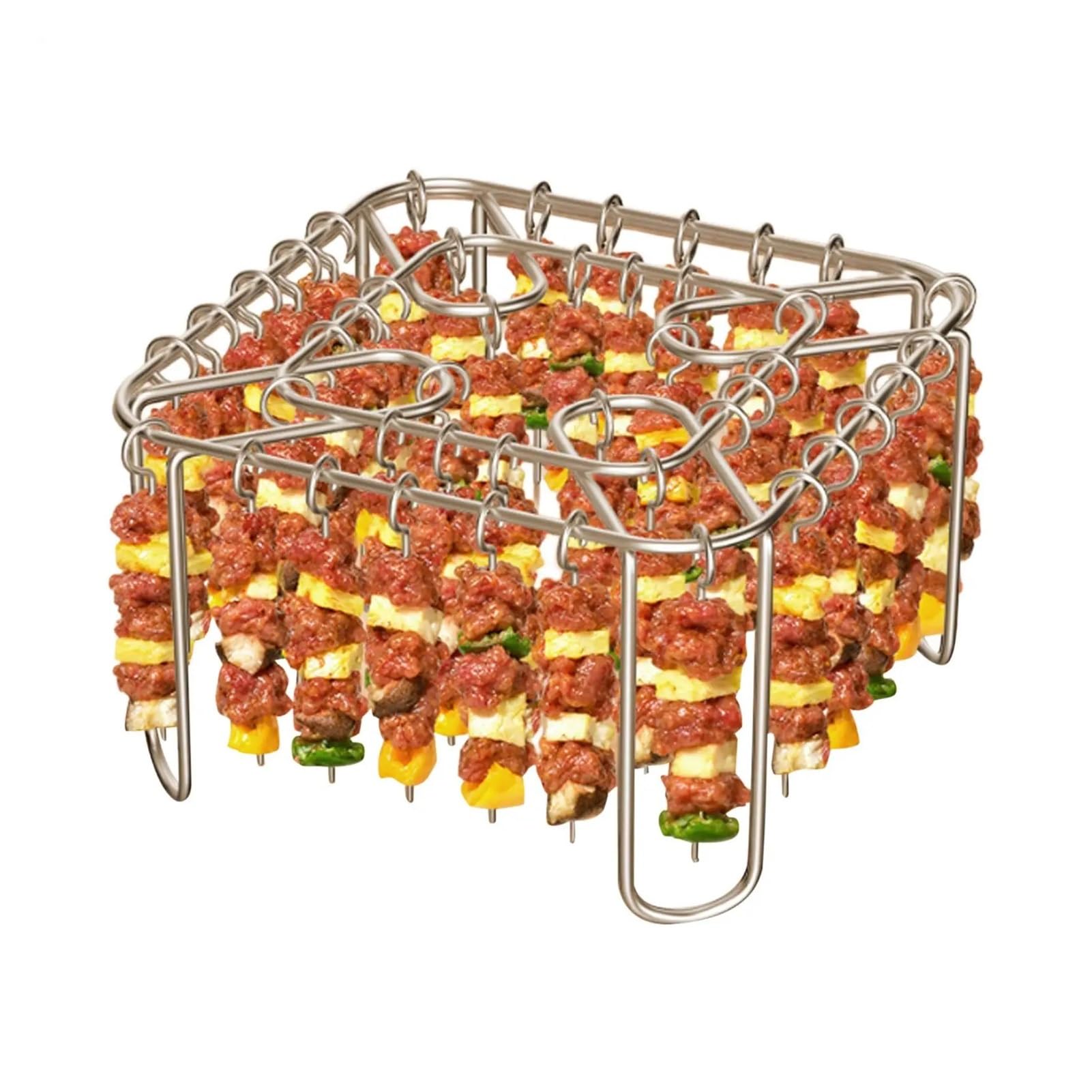 Genérico Rejilla for freidora de Aire con 40 brochetas for Cocina | Acero inoxidable, apto for uso alimentario, reutilizable, antideslizante, fácil de limpiar.