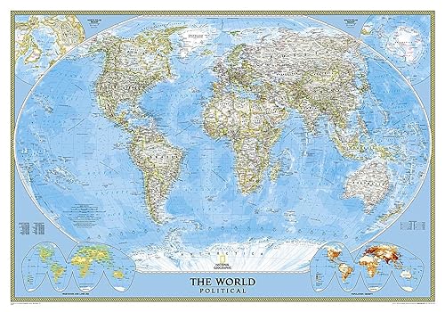 National Geographic World Wall Map - Classic - Laminated (43.5 x 30.5 in) (National Geographic Reference Map)