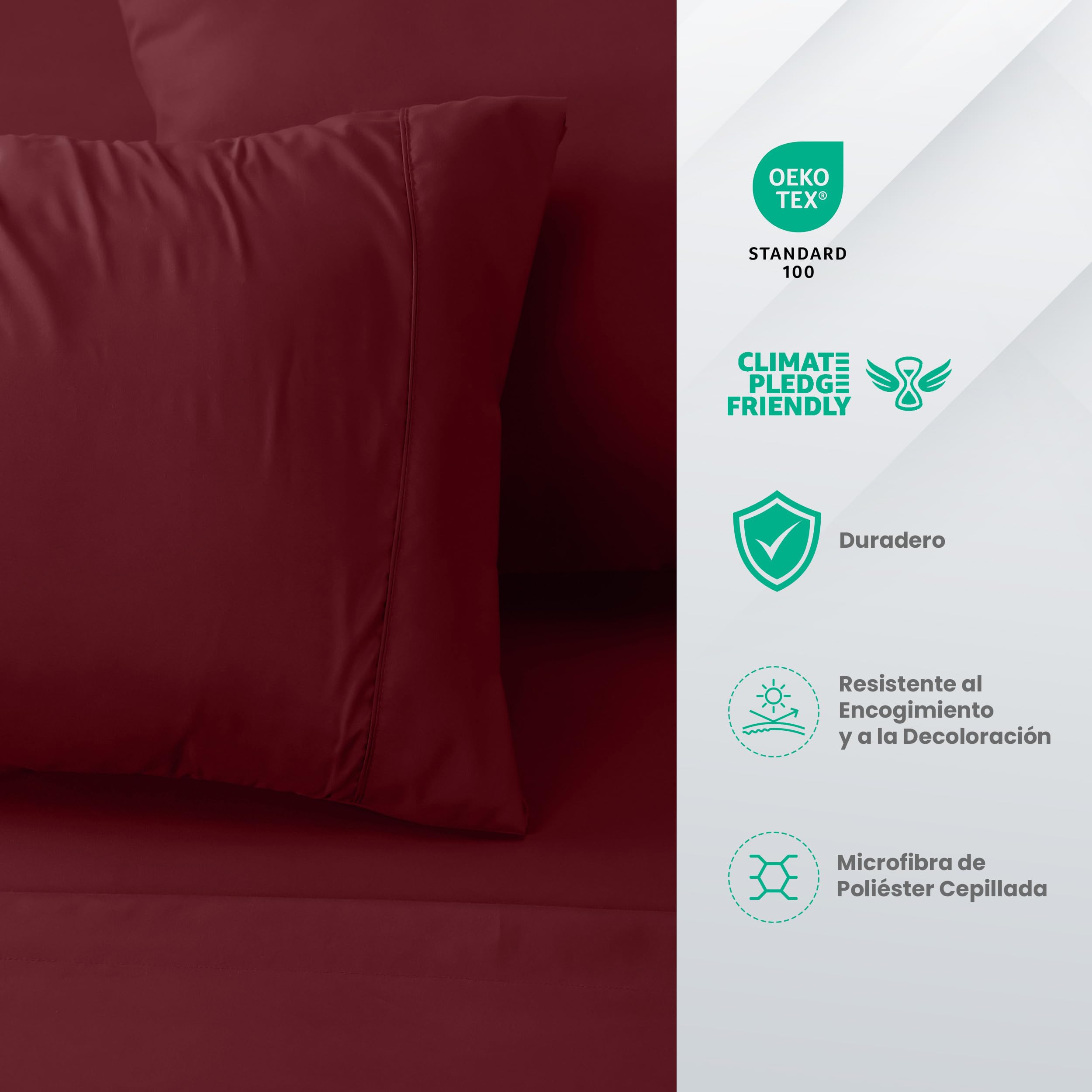 Utopia Bedding Juego de Sabanas 4 Piezas 135x190 - Poliéster Microfibra Cepillada - Oeko-Tex Certificado - Sábana Bajera, Sábana Plana y 2 Fundas de Almohada 50x75 (Cama 135, Gris) — view 146