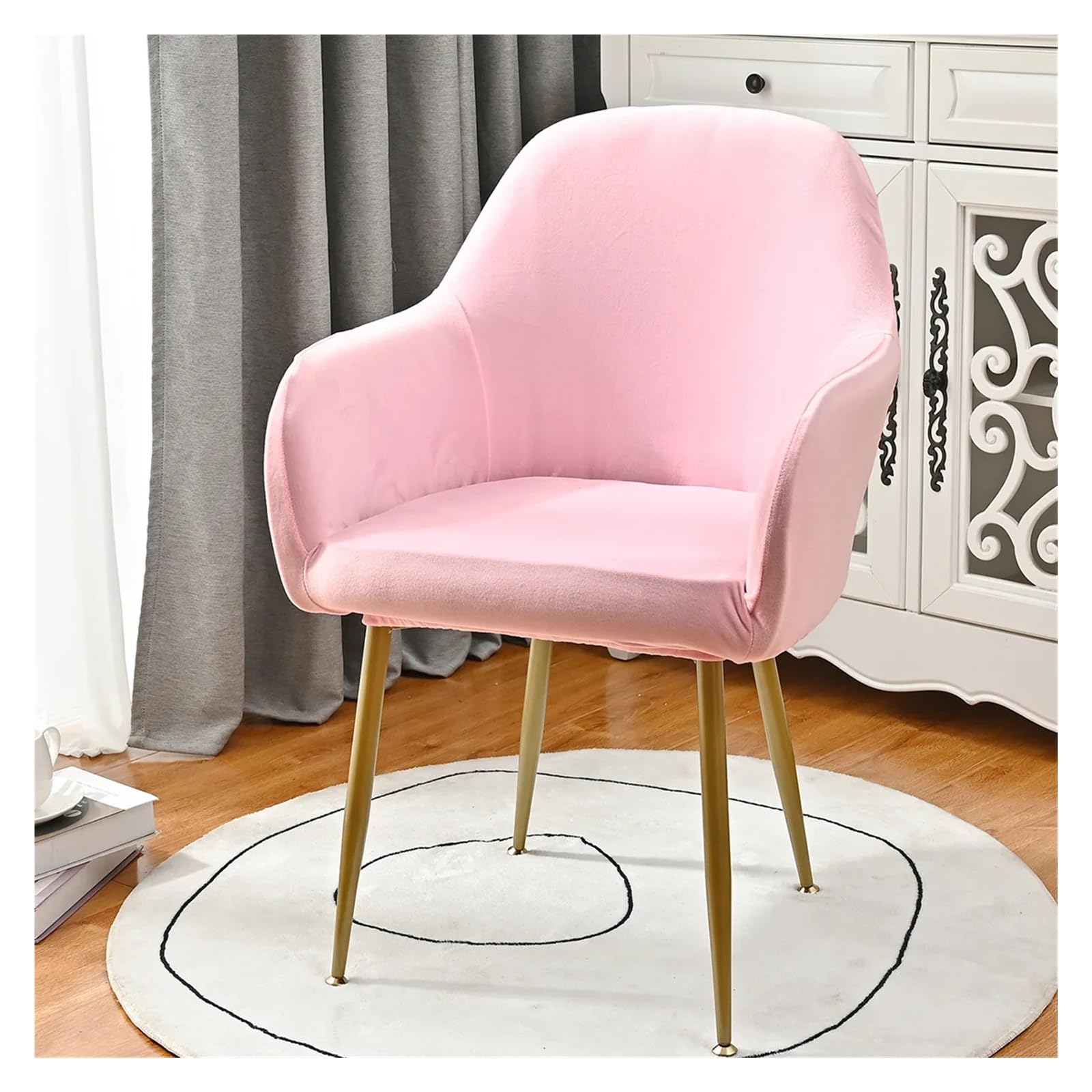 ADRLOPFE Chair Cover High Armchair Cover Elastic Velvet Chair Covers Fabric Washable Dining Slipcovers Office(Color 2)