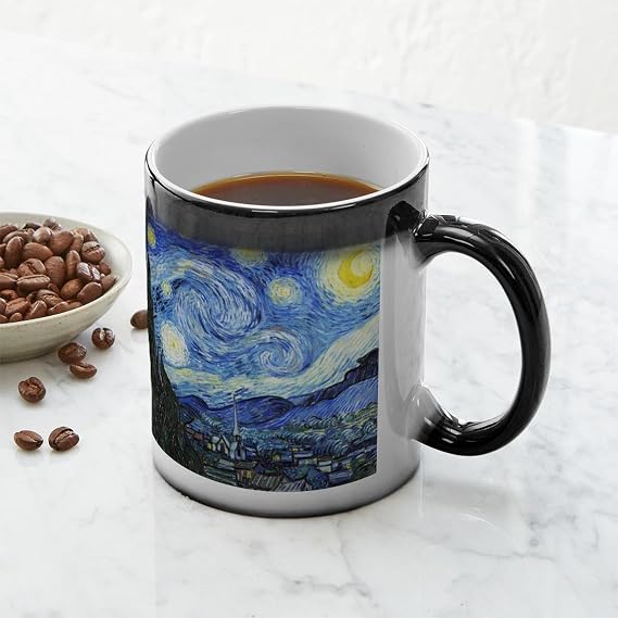 CafePress The Starry Night By Vincent Van Gogh Ceramic Magic Mug Coffee, Tea Cup 11 oz