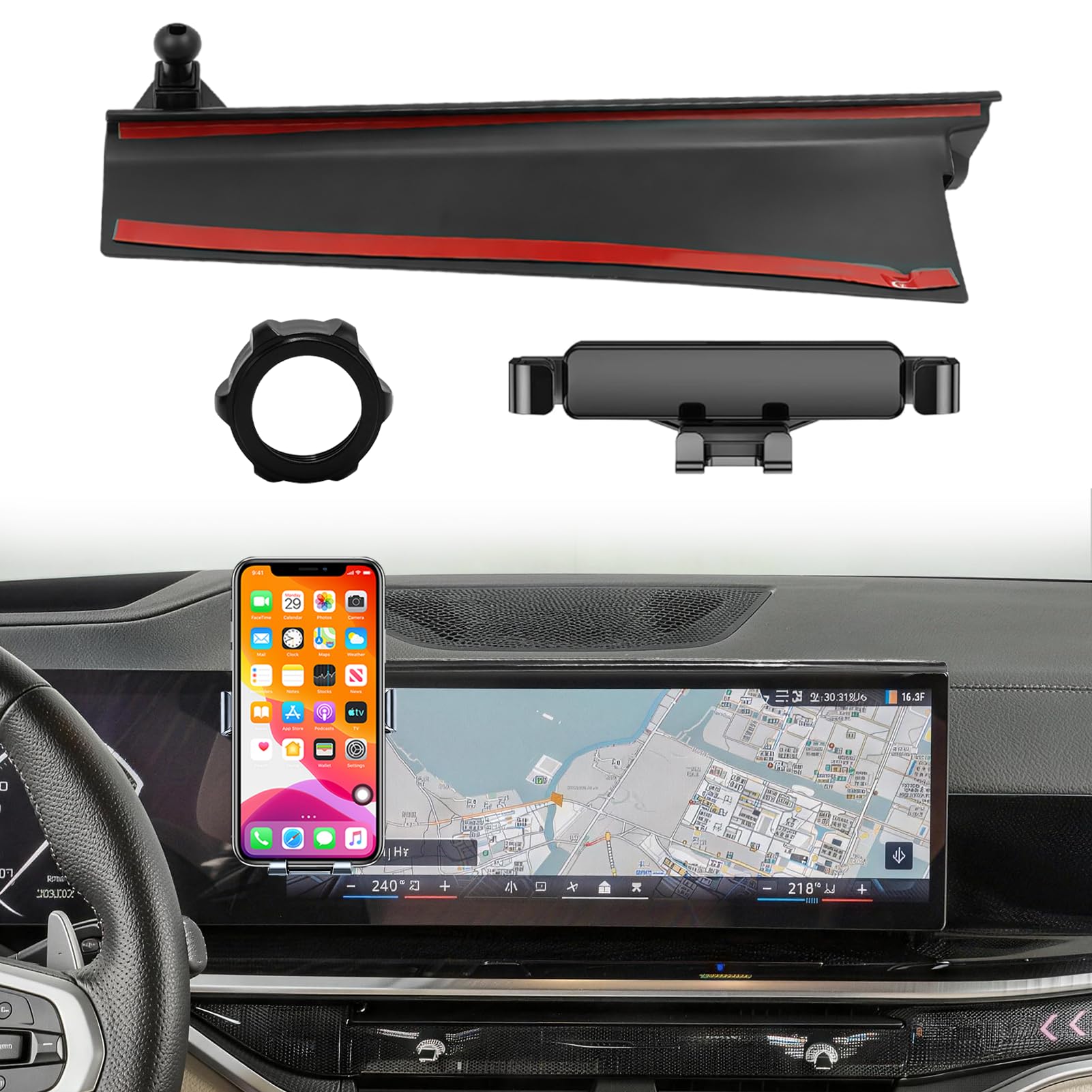 TTCR-II 14,9" Compatibile con Supporto Cellulare BMW X5 G05/X6 G06/X7 G07 | 2023-2026 X5 G05 Supporto Telefono Ruotabile a 360°, X6 G06 Porta Cellulare con Schermo di Navigazione X7 G07 Accessori