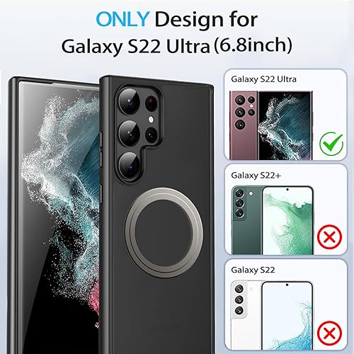 Miniatura 2 de Funda magnética para Galaxy S22 Ultra 5G, compatible con cargador inalámbrico Mag Safe, funda protectora delgada a prueba de golpes para S22 Ultra