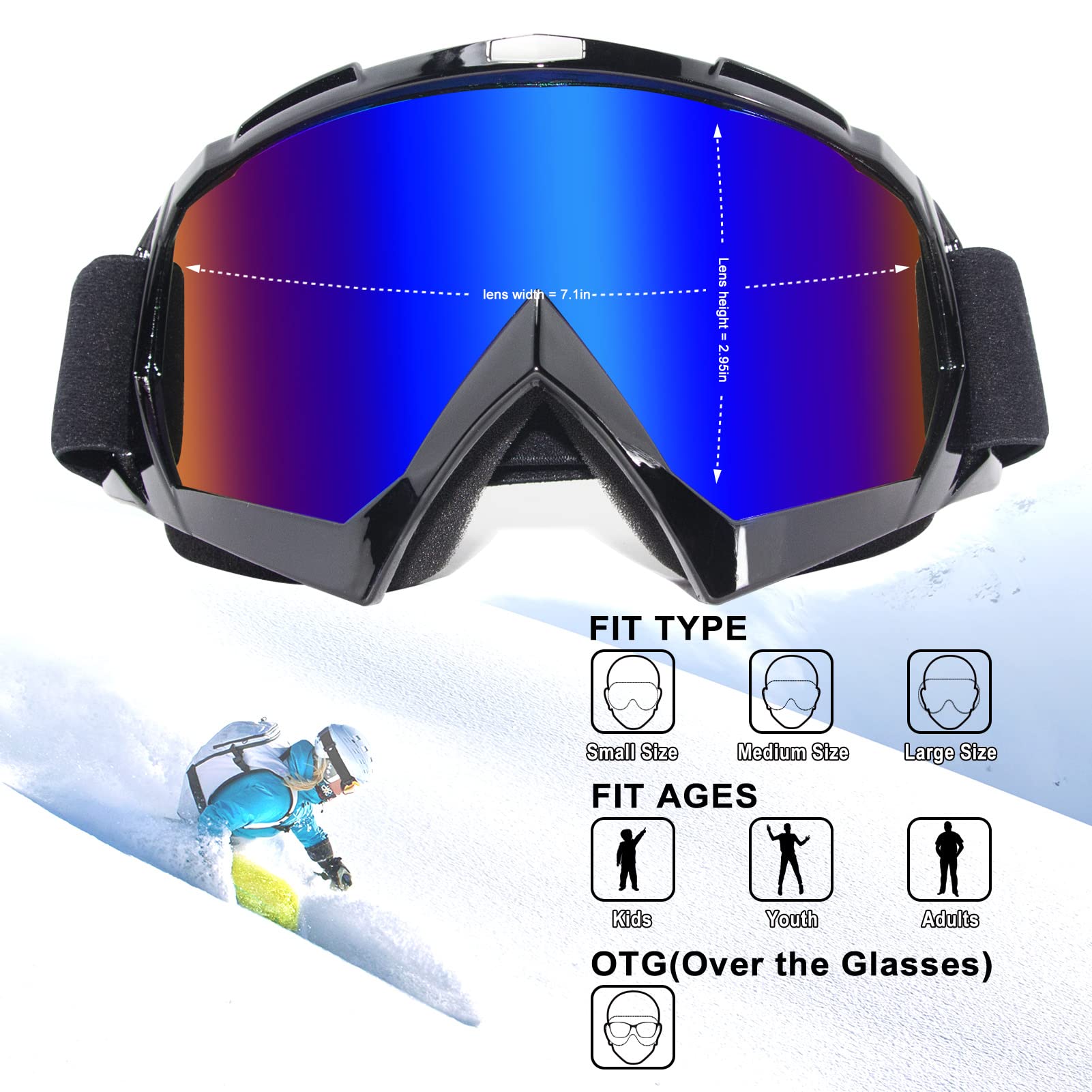Motocross Brille Motocross Brille Motocross Brille für Männer Frauen Erwachsene Jugendliche Reiten Racing Brille