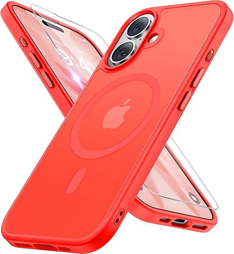 Miniatura 75 de Miracase - Funda magnética para iPhone 13 de 6.1 pulgadas (compatible con MagSafe) (con 2 protectores de pantalla), protección de grado militar