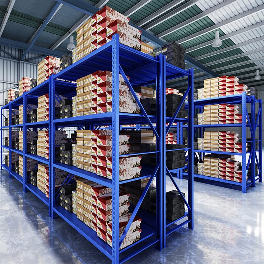 Estante de Almacenamiento de Acero Resistente, estantes de Garaje Ajustables de 4 Niveles, estantería de Almacenamiento de Metal, estantería para el hogar/Oficina/Dormitorio (A 120 * 50 * 180 cm)