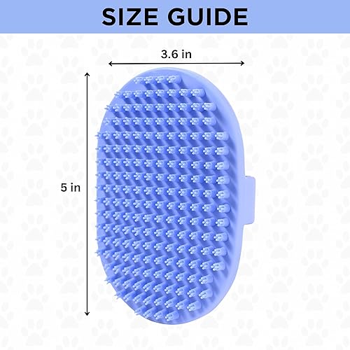 Miniatura 6 de Cepillo de baño para aseo de perros, cepillo de goma para mascotas para limpieza de ducha y masaje relajante, ideal para perros y gatos de pelo