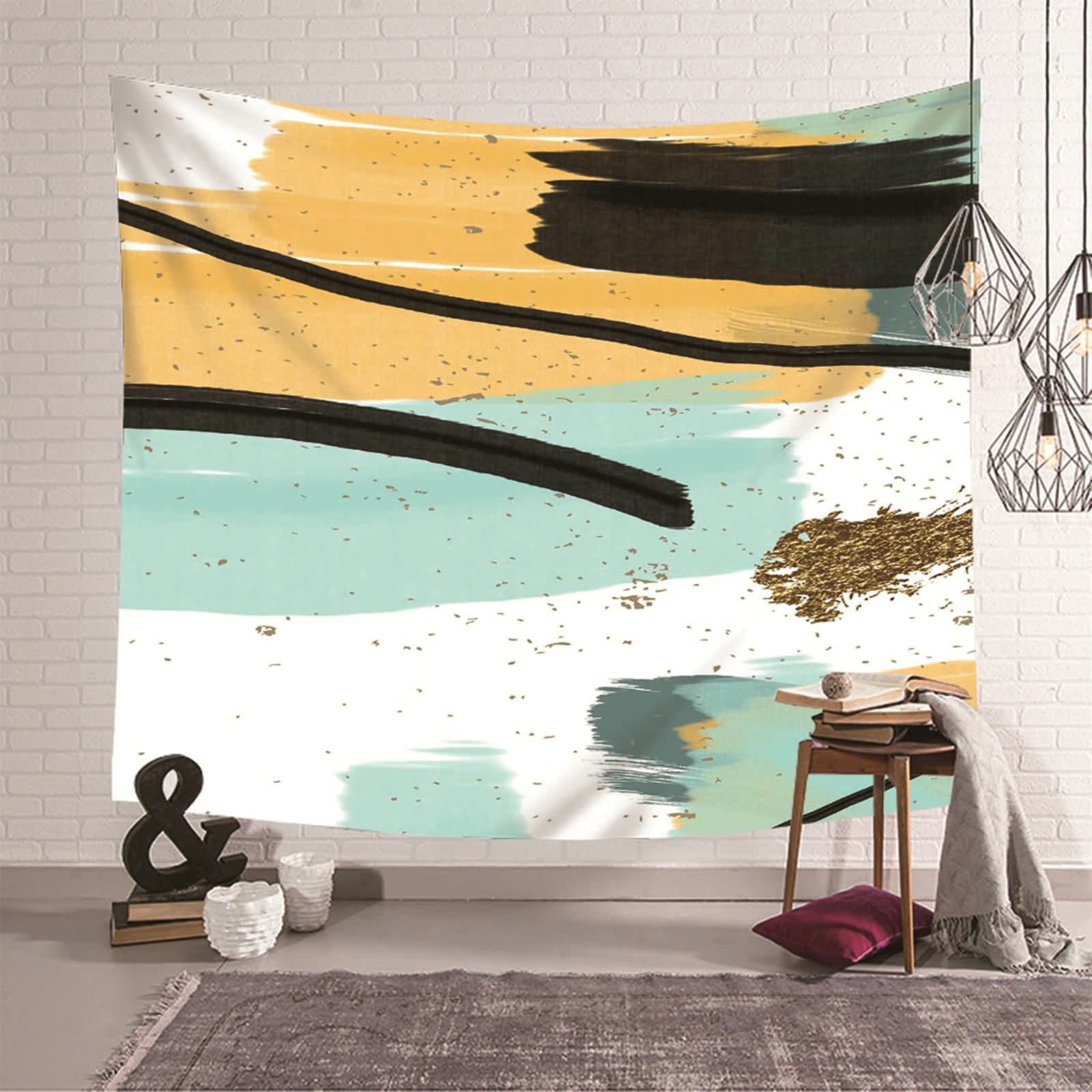 Tapiz decorativo de pared KnSam para ocultar imperfecciones con arte abstracto de poliéster