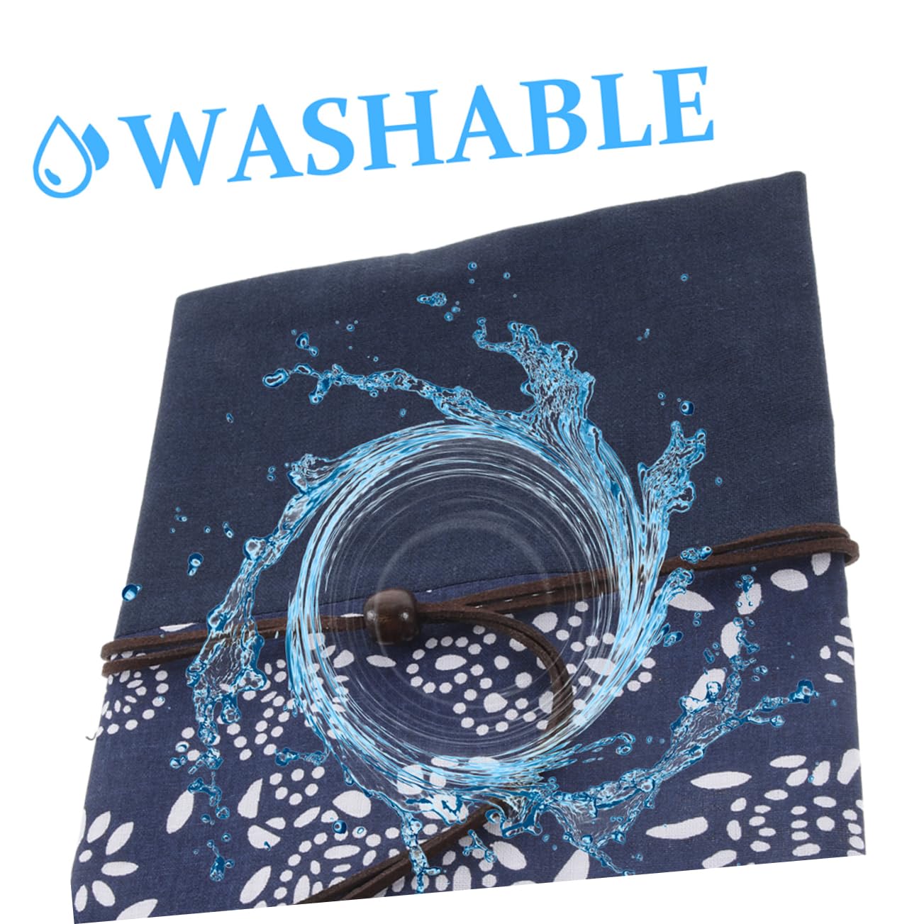 NUOBESTY Lot De 4 Couvertures De Livres En Tissu Teint Bleu Encre Protection Transparente Classeurs Scrapbooking Décoration De Livres Classeurs Intercalaires Autocollants Pochette