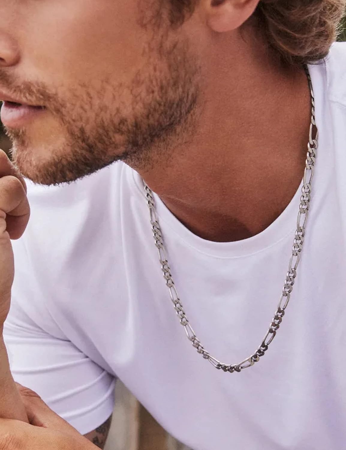 925 Sterling Silver Figaro/Cuban Chain Necklace for Men Diamond Cut Silver Link Chain for Women 16-30 Inches - Image 5