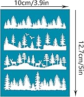 Vista 2 de OLYCRAFT Plantillas de arcilla de 4 x 5 pulgadas: patrones de árboles, ciervos y pájaros, plantillas de malla no adhesivas y reutilizables