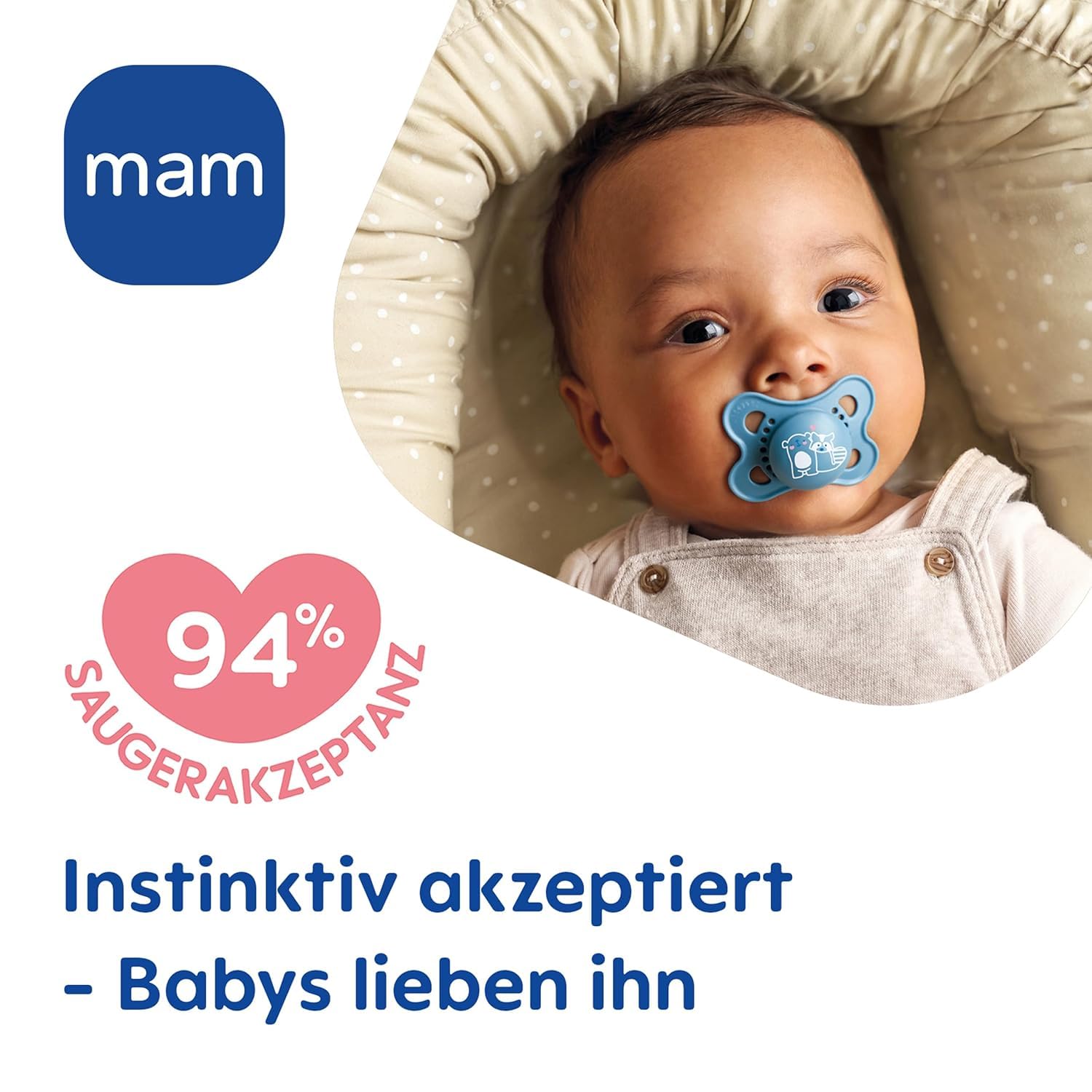 MAM Day & Night Tétines en silicone 0-6 Uni // Lot de 4 // incl. 2 boîtes de transport stérilisantes