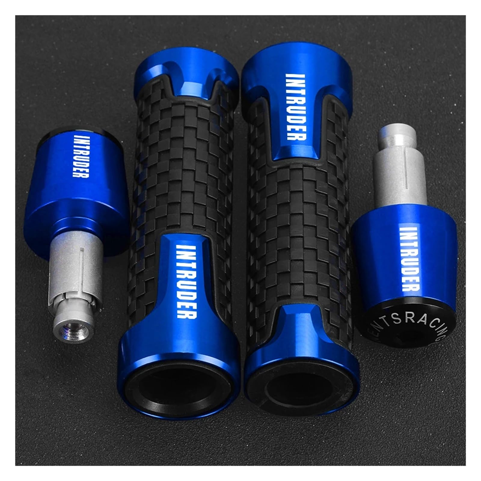 Für Suzuki VL1500 Intruder 800 1400 1500 Motorrad Zubehör Lenker Handgriffe Griff Bar End Kappe Stecker(Sliver Black Sliver)