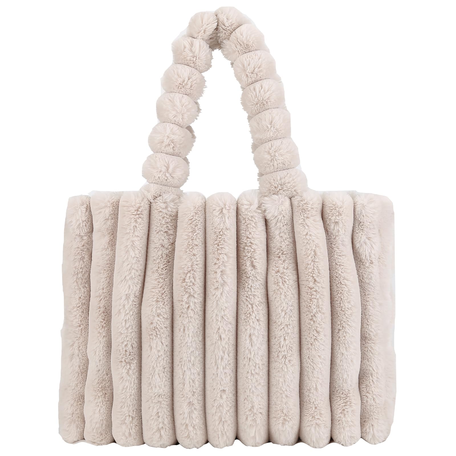 Extolove Furry Purse Fluffy Tote Bags for Women Winter Faux Fur Bag Fuzzy Purses and Handbags