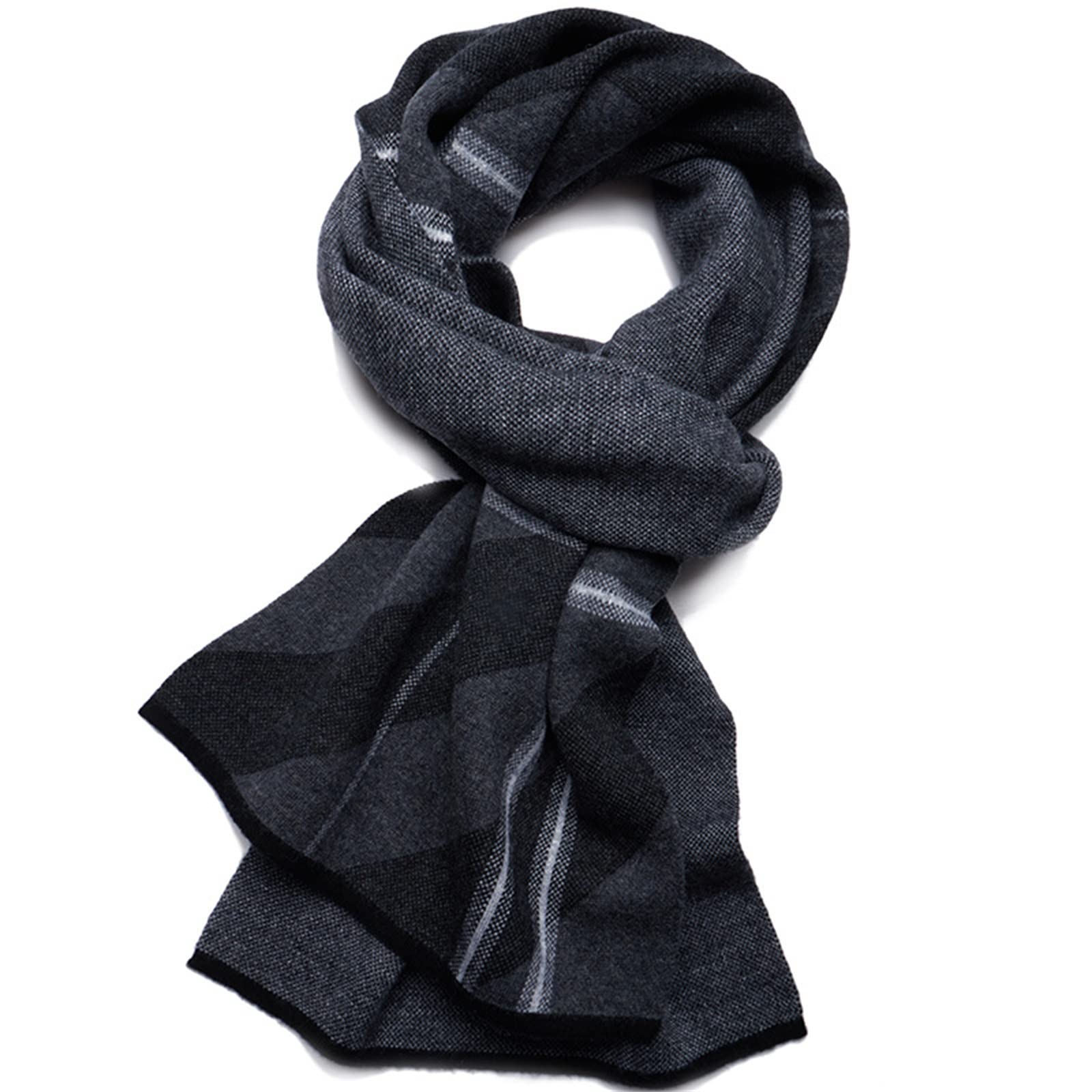 Bufanda de Invierno Para Hombre Bufanda a rayas a cuadros de punto for hombre cálida otoño e invierno