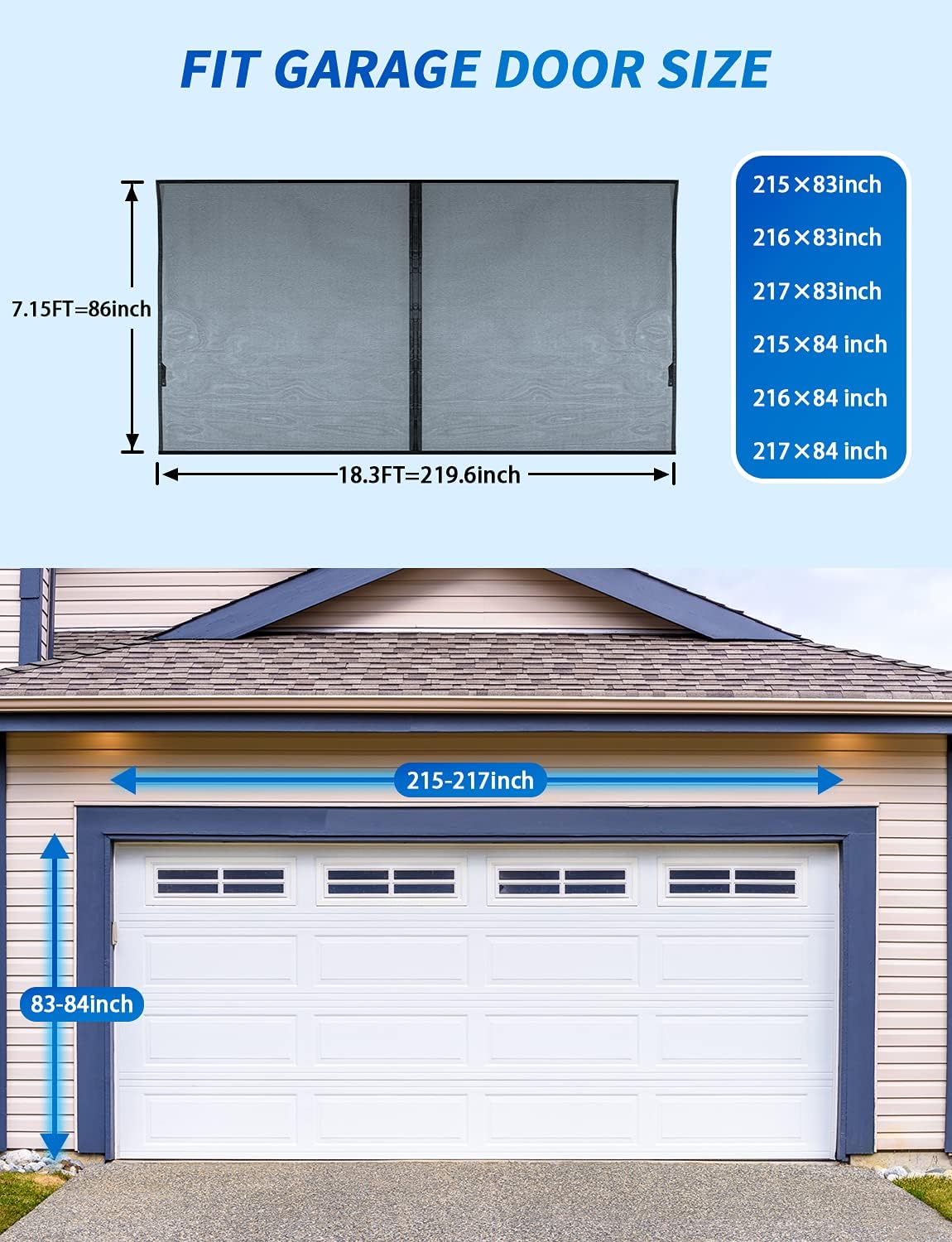 Exclusive Discount 🔥 Garage Door Screen For 2 Car 18x7FT, Magnetic Screen Garage with Retractable Fiberglass Mesh and Heavy Duty Weighted Bottom, Easy Assembly & Pass, Hands Free Screen Door w/ 36 Magnets for Garage/Patio