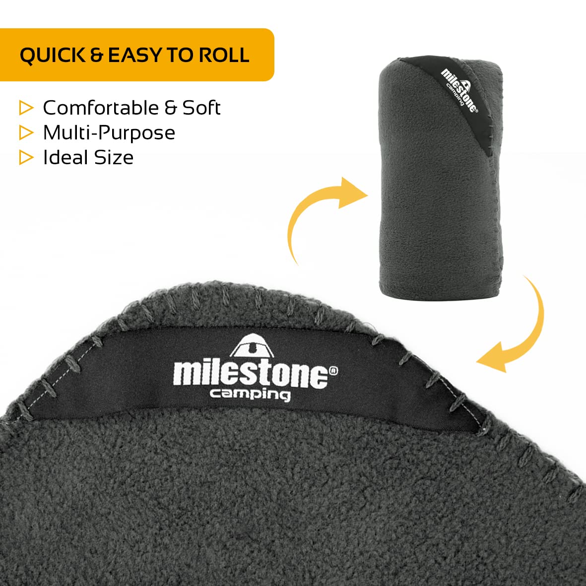 Milestone - Manta de Forro Polar para Camping, Color Antracita (Paquete de 2)