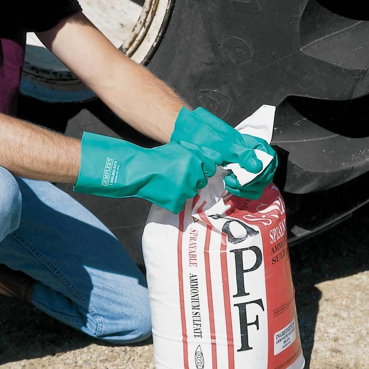 Gempler's Unlined 15-Mil Protective 100% Nitrile Gloves (Box of 36 Pairs) – Reusable Non-Slip Ergonomic Washable Agricultural Pesticide Chemical Resistance Gloves – Size LARGE