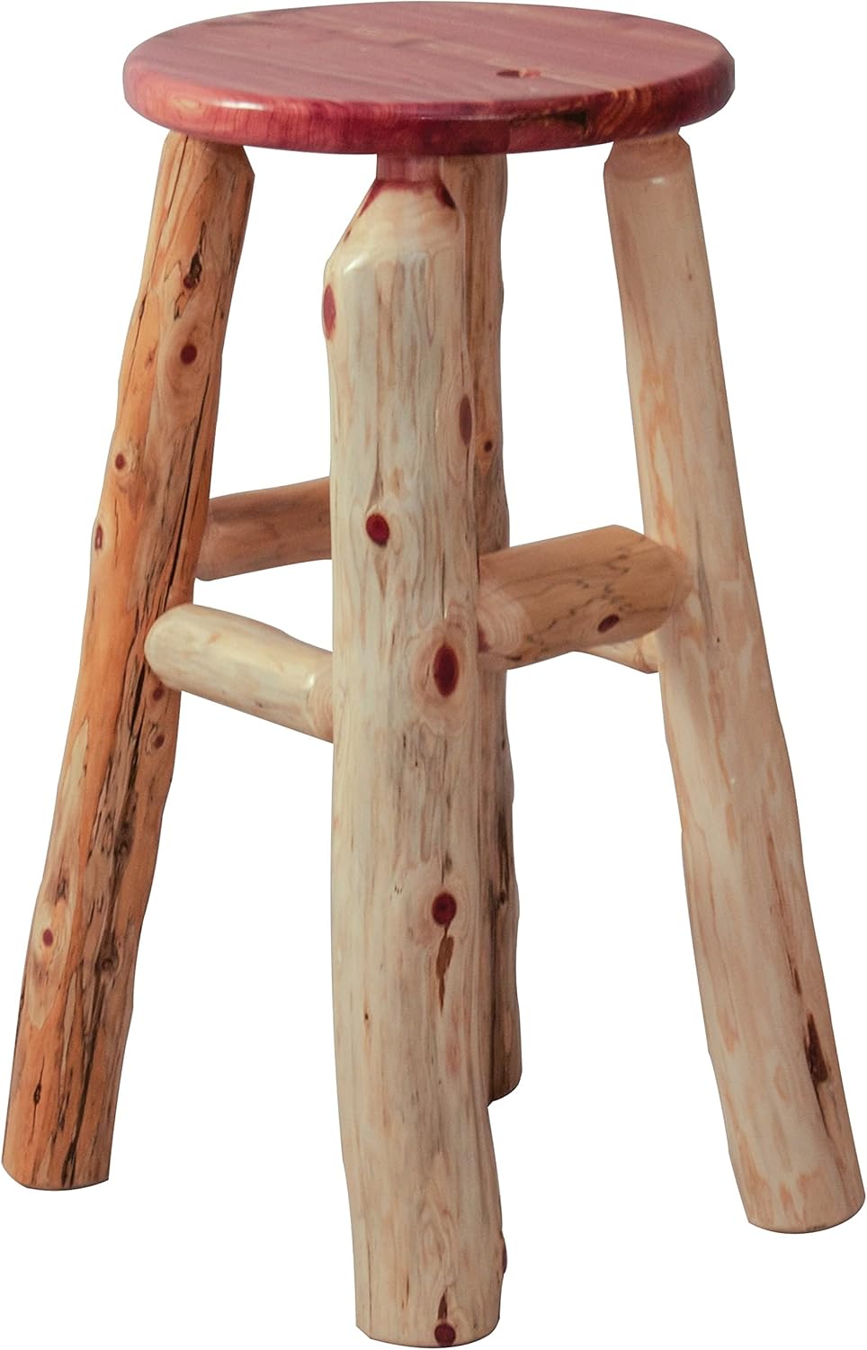 Furniture Barn USA Red Cedar Log Counter Height Barstool