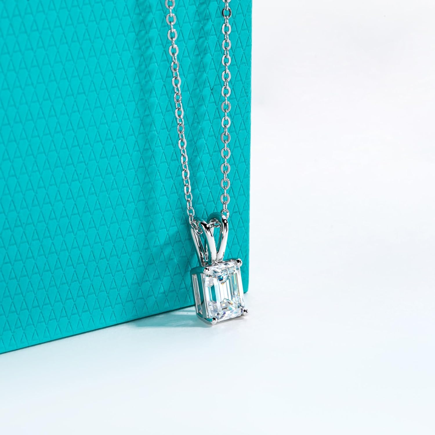 AnuClub Moissanite Pendant Necklace 2/3/4/5CT D Color VVS1 925 Sterling Silver Everyday Wear Necklace for Women Wife Her with Certificate, 40+2+3 Adjustable Chain - Image 5