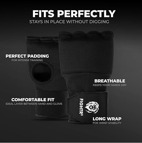 Miniatura 4 de FIGHTR Premium Gel Inner Gloves - Quick Wrapping & More Stability  Gel Hand Wraps for Boxing, MMA, Muay Thai, & Martial Arts  with Long Wrist Wrap
