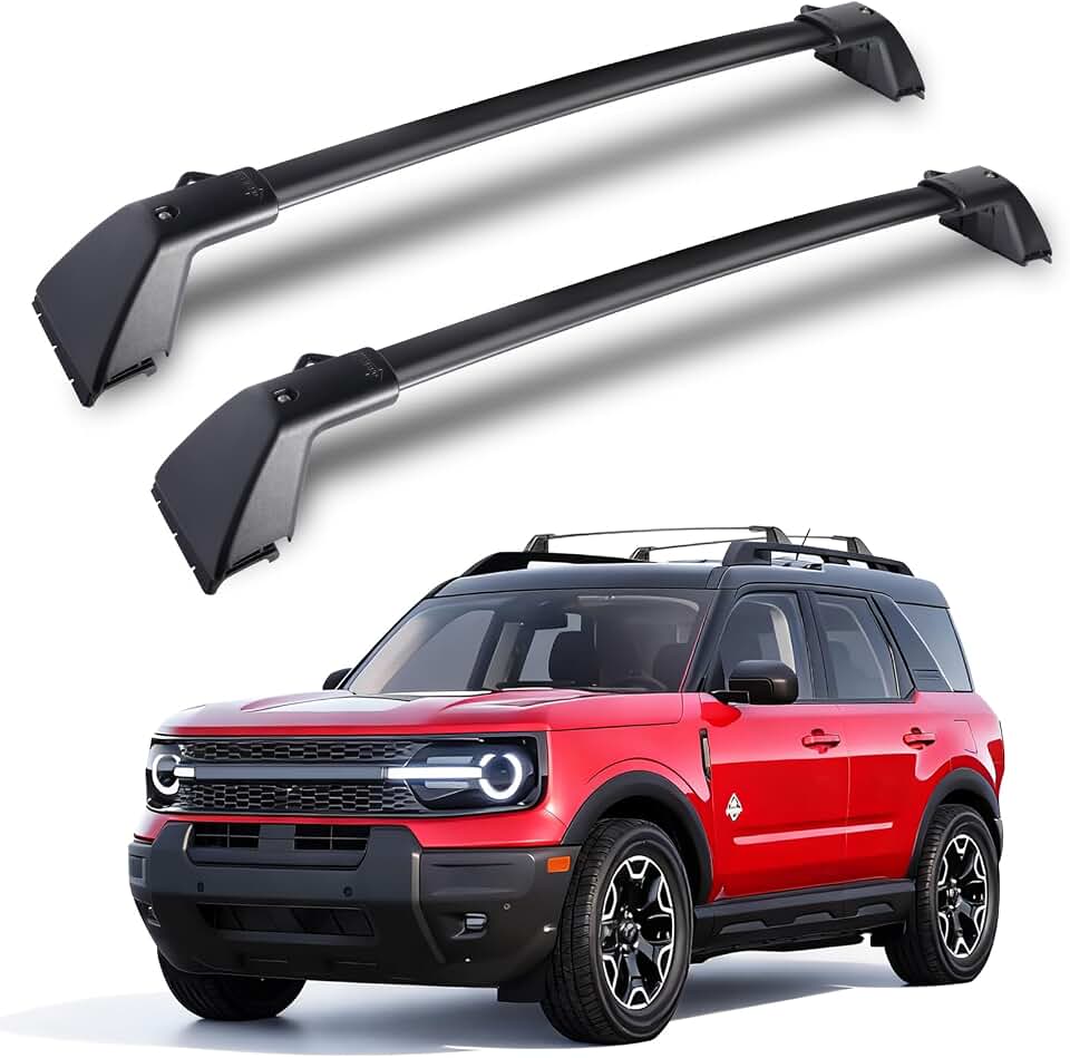 Barras transversais de rack de teto resistentes de 120 kg, compatíveis com Ford Bronco Sport First Edition 2021 e Outer-Banks 2022-2024 e Badlands