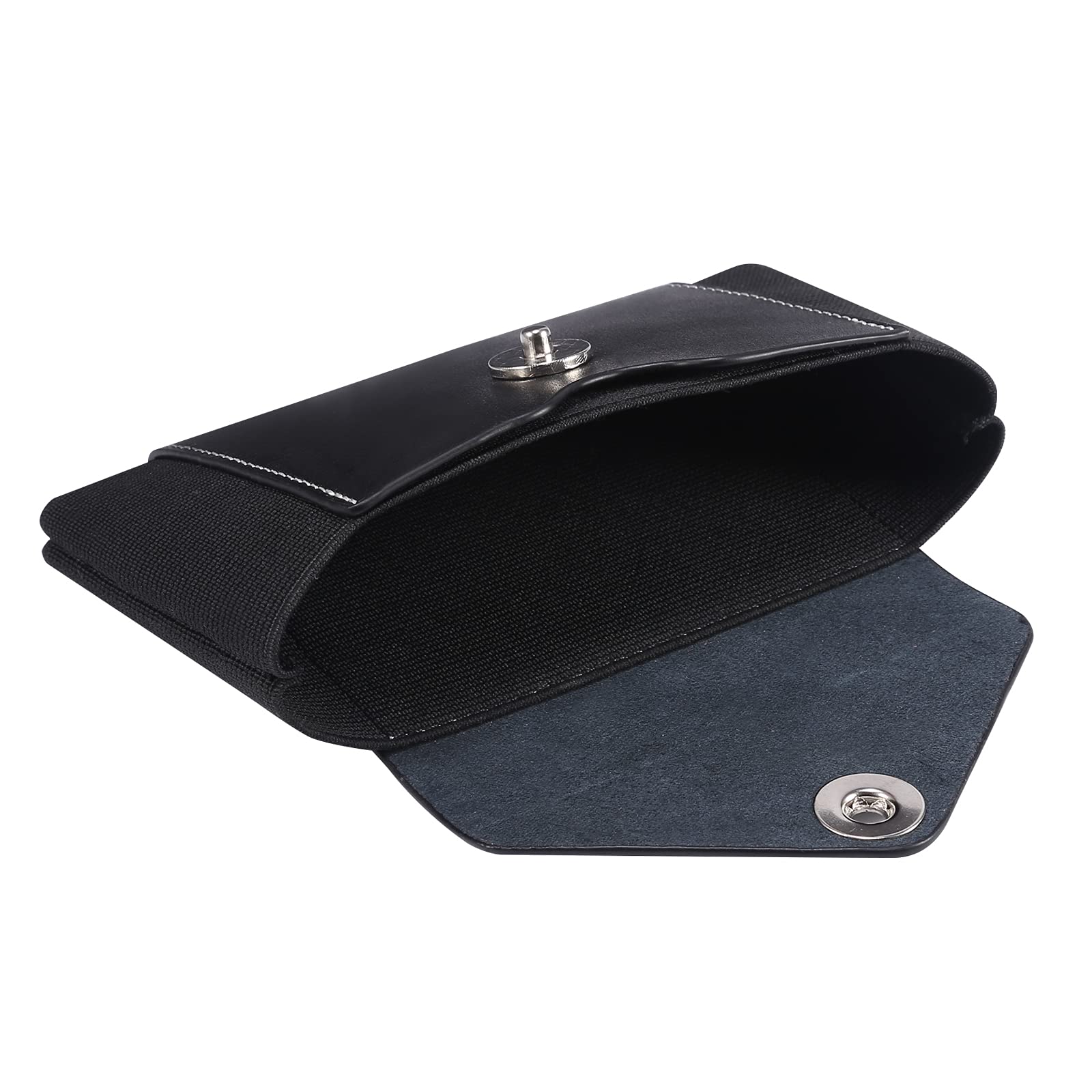 Mens Cell Phone Belt Clip Pouch Leather, Vertical Leather Smartphone Belt Bag Black - Image 3