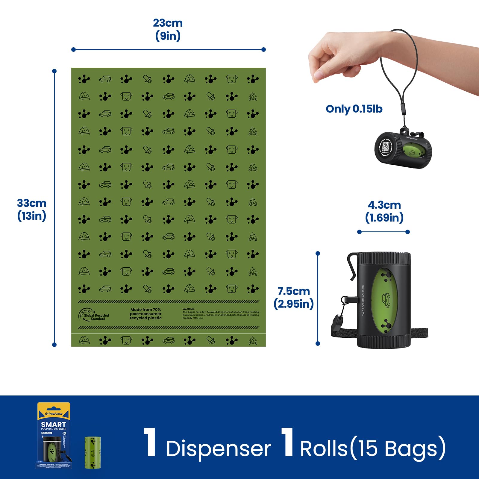 Dispensador inteligente de bolsas para excrementos de perro
