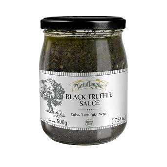 TartufLanghe Black Truffle Tartufata Pasta Sauce Gourmet Italian Summer Truffle Sauce with Mushrooms, Versatile Condiment for Pasta, Pizza, Meat, Fish and Flatbreads - 17.6 oz Pack of 1