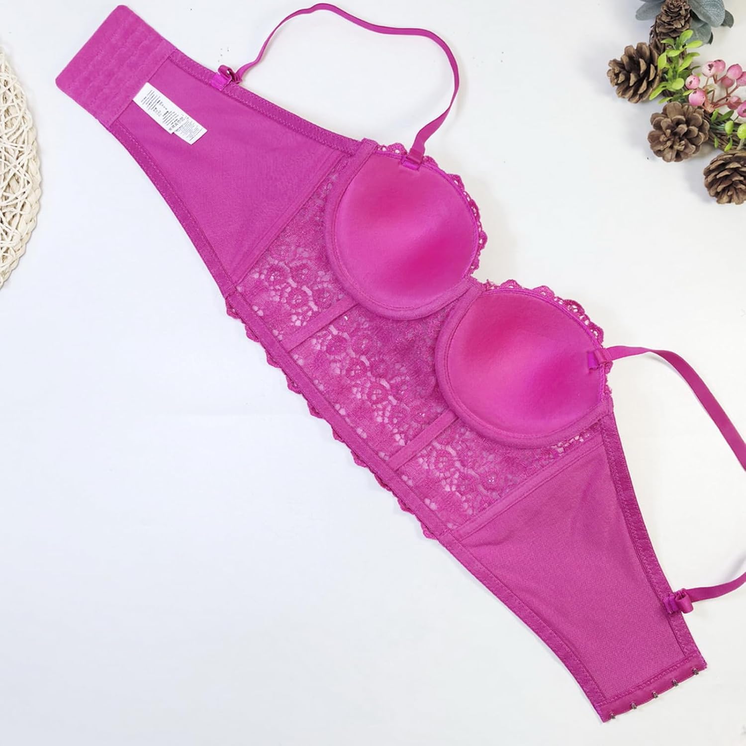 Women's Rhinestone Bustier Top Corset Sexy Club Party Crop Lace Going Out Sleeveless Top Vest Bra with Underwire - Image 4