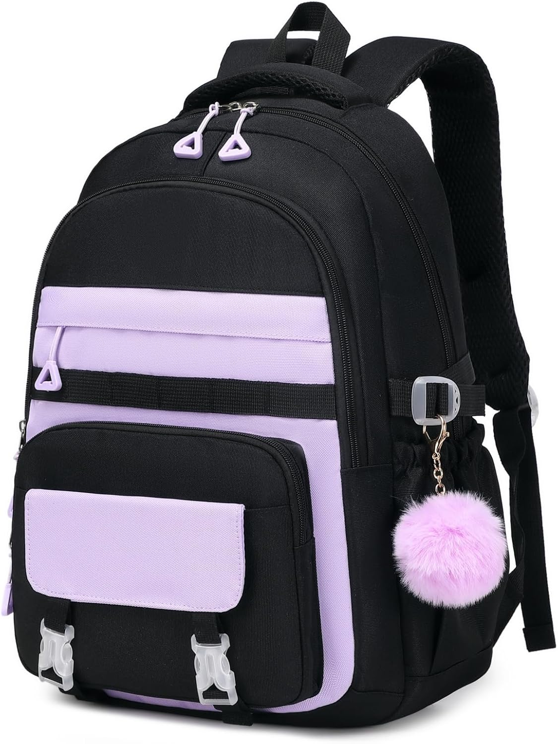 Girls School Backpack, 15.6 Inch Laptop Compatible, Large Daypack for Students, Teens, Women (3in1 purple)