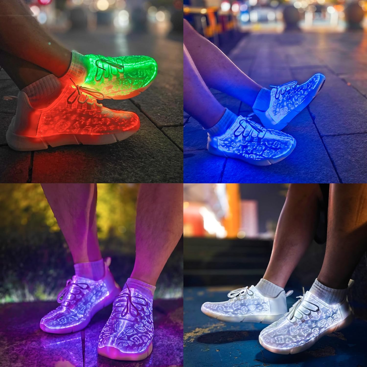 Fiber Optic LED Shoes for Women Men Light Up Sneakers for Adult USB Charging Flashing Luminous Trainers Shoes - Image 6