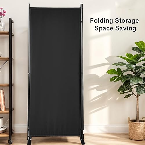 Miniatura 7 de Divisor de habitación, pantalla de privacidad de 3 paneles, marco de acero portátil con gancho y bucle para el hogar, oficina, aula, estudio,
