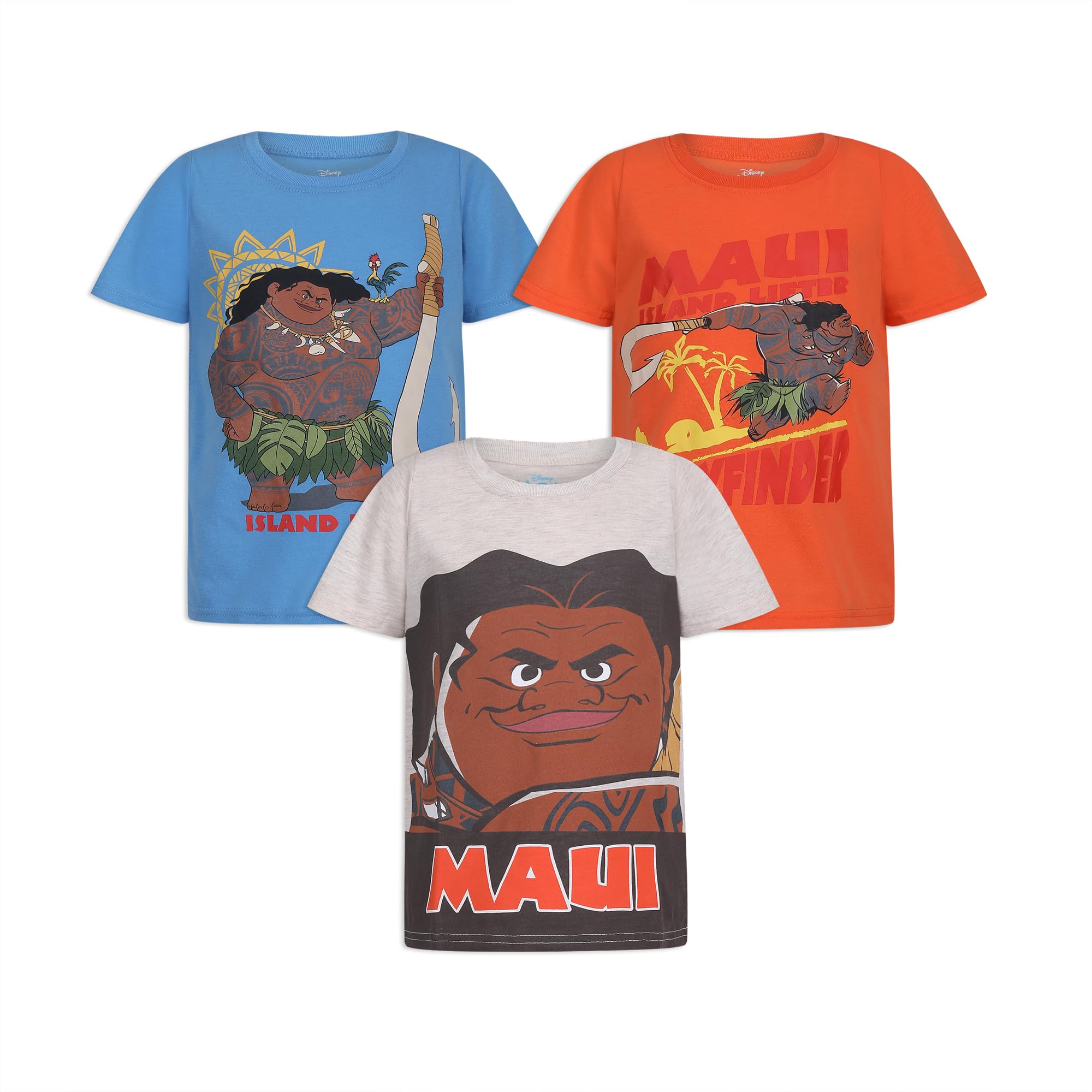 Disney Moana Maui Boys 3 Pack Short Sleeve T-Shirt for Toddlers