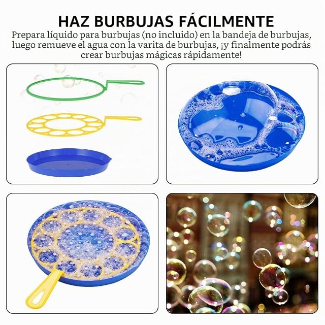Foto 2 de 6 de Kit de burbujas de jabón para niños - Barra de burbujas de jabón para interiores y exteriores