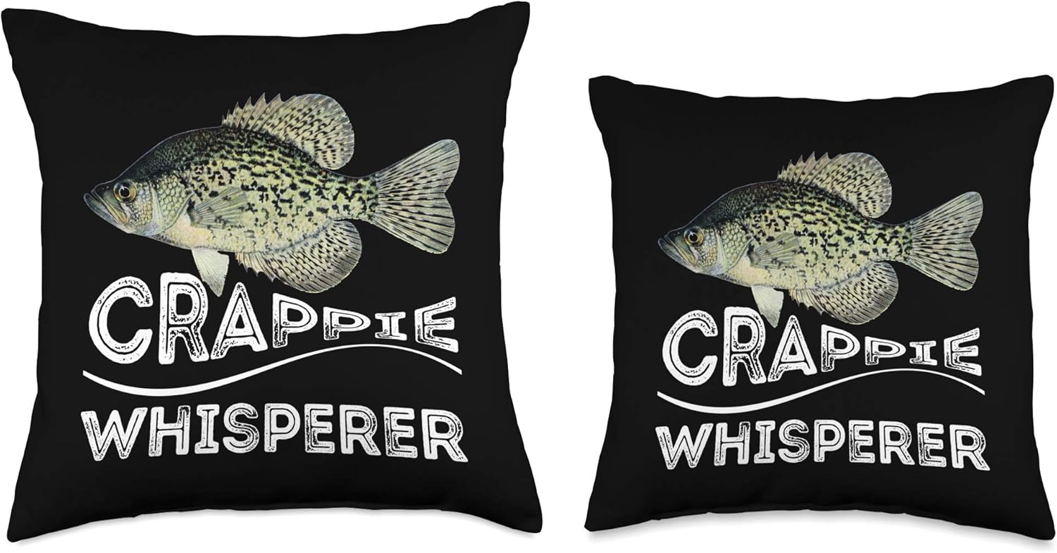 Funny Crappie Whisperer Fishing Black Crappie lake fish gift Throw Pillow