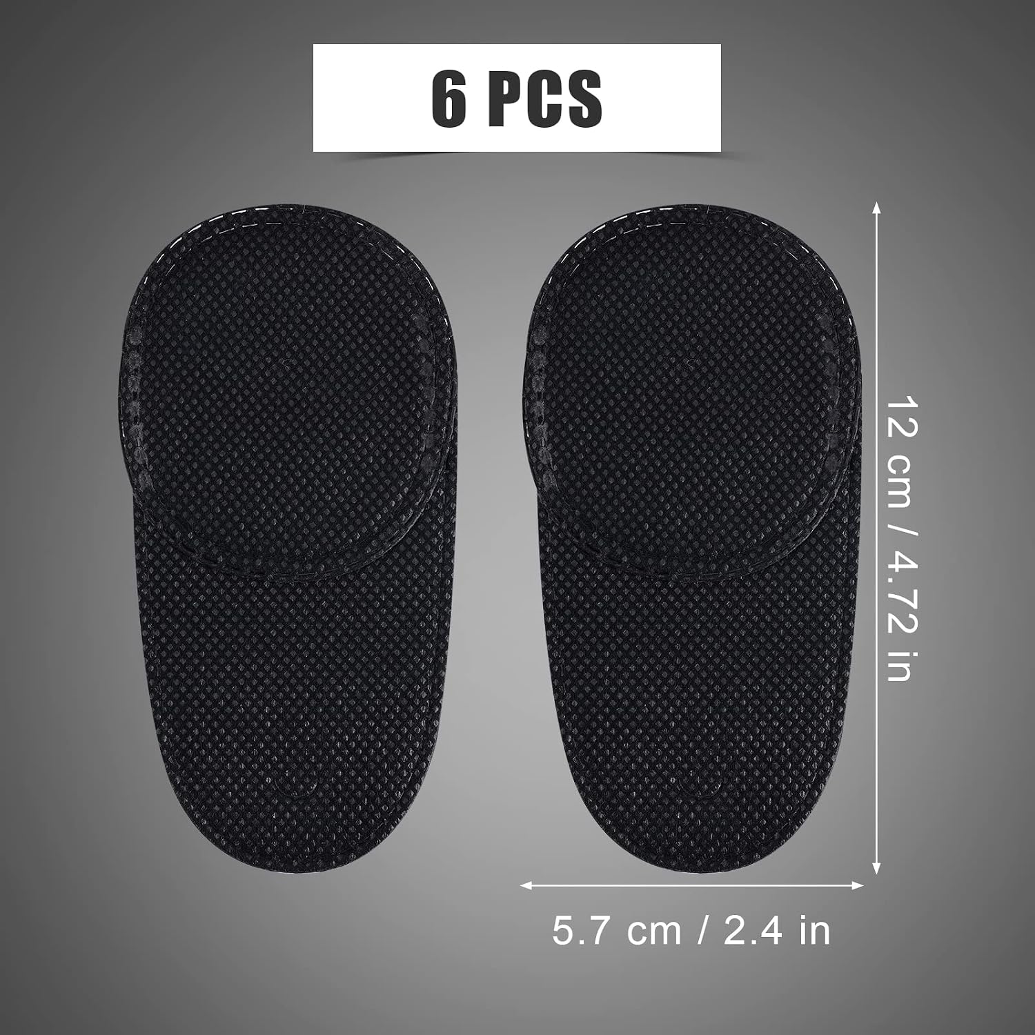 6pcs Eye Patches for Glasses, Reusable Non-Woven Fabric Eye Patch to Cover Left Right Eye Improve Vision for Kids' & Adults' Lazy Eye Amblyopia Strabismus (Black, Large Size)
